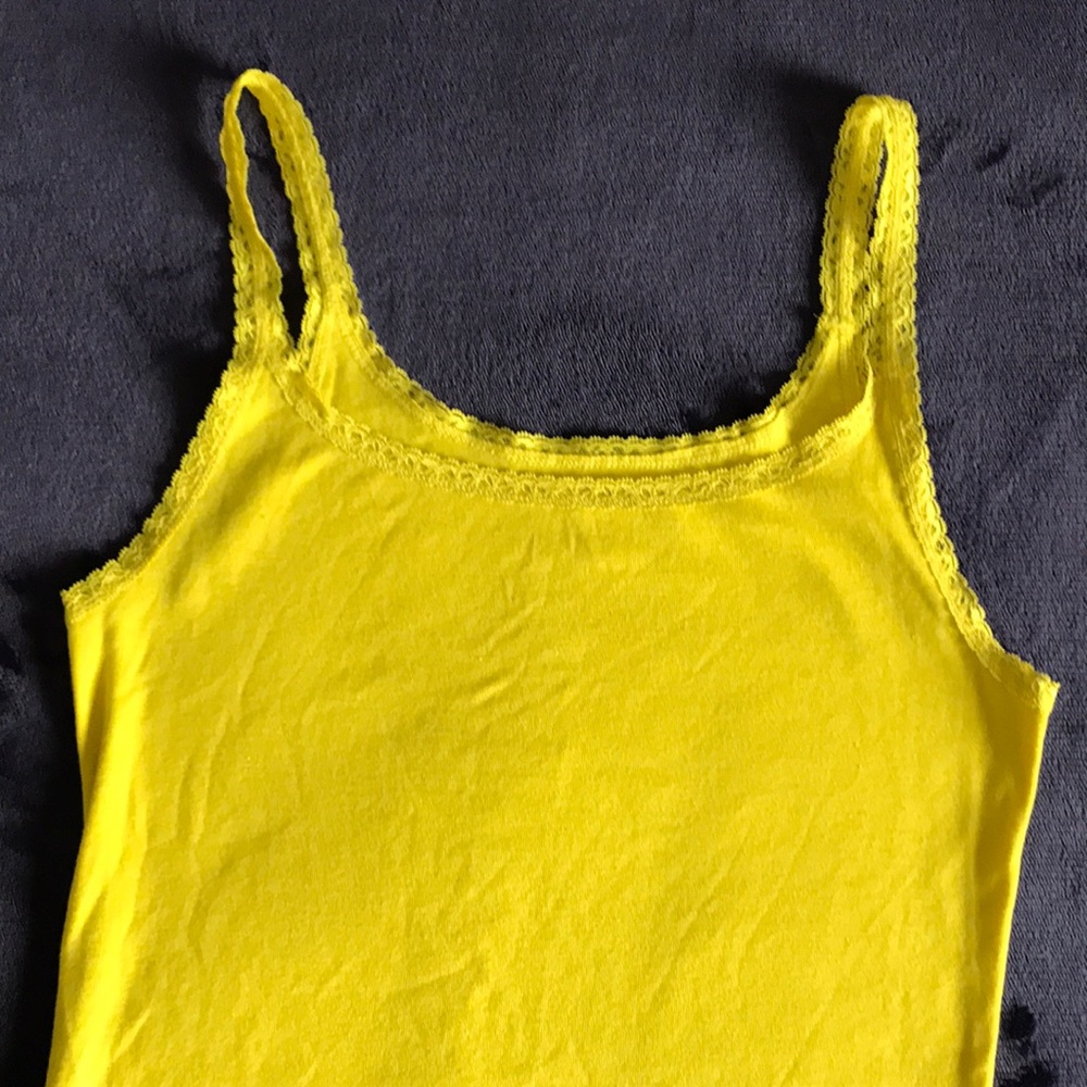Bright Yellow Lace Trimmed Old Navy Tank Top